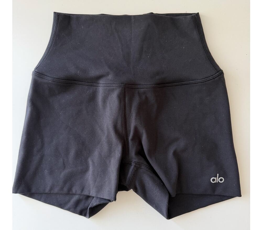 Alo Yoga Shorts Women XS Black Compression High Waist Biker Gym Unused LN